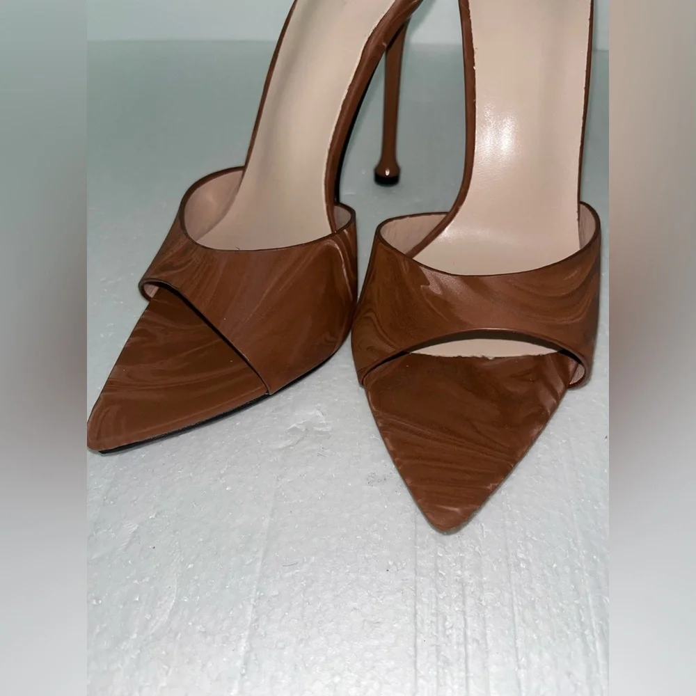 👠Elegant Brown High Heel Mules👠 - Picture 5 of 6
